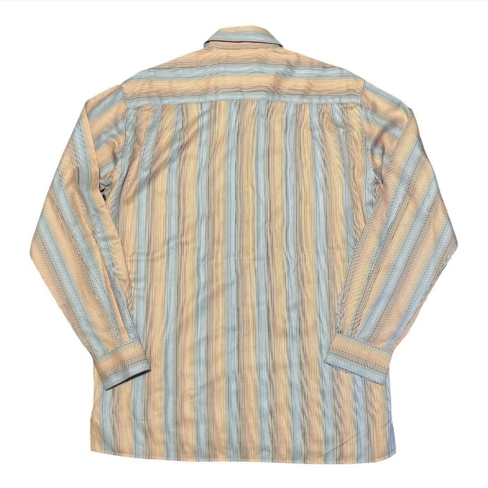 Ermenegildo Zegna Shirt Mens L Orange Stripe Long Sleeve Dress Button Up - Picture 7 of 7